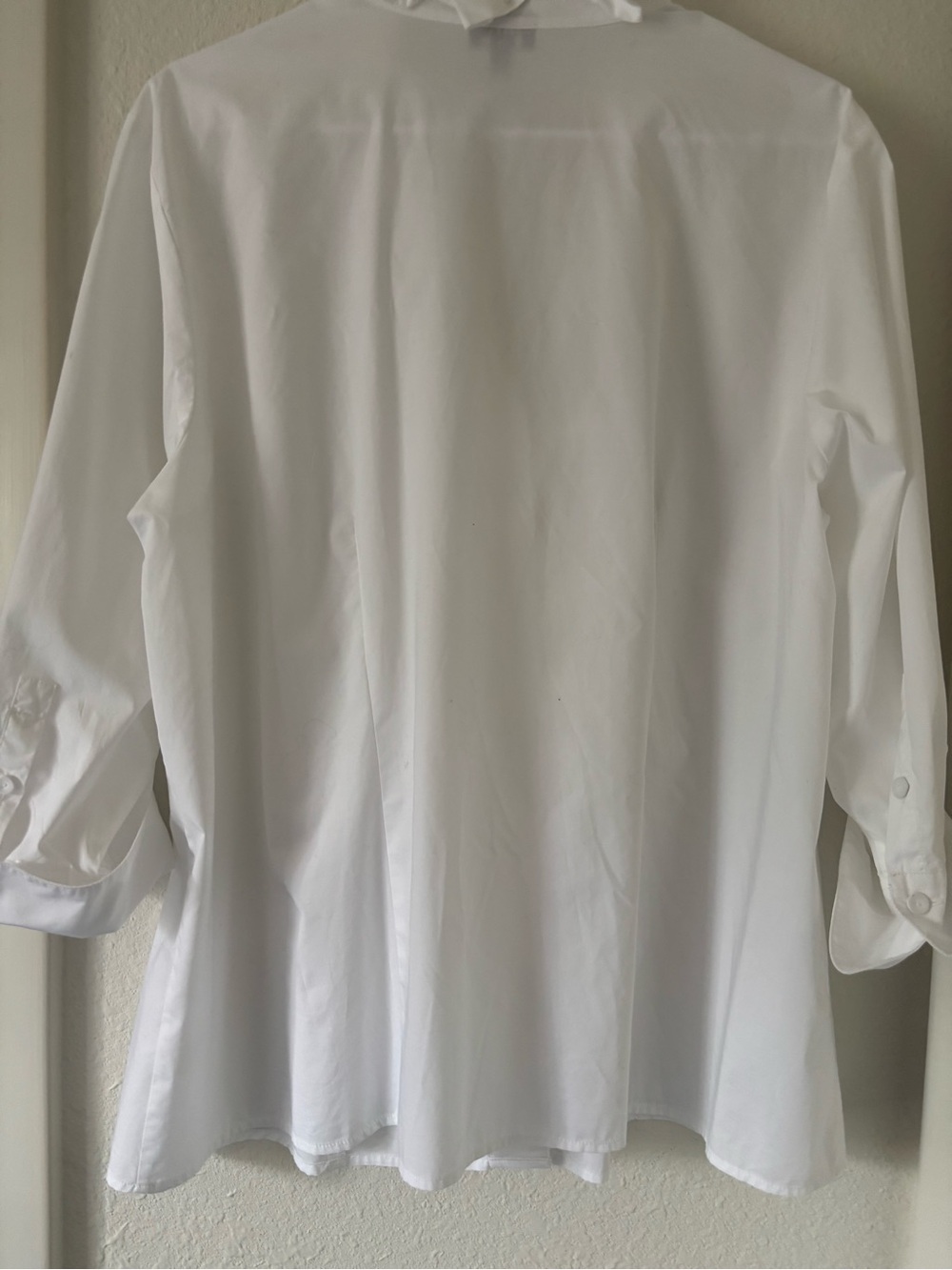 Talbots White Ruffle Front Button-Down Shirt - Picture 5 of 5